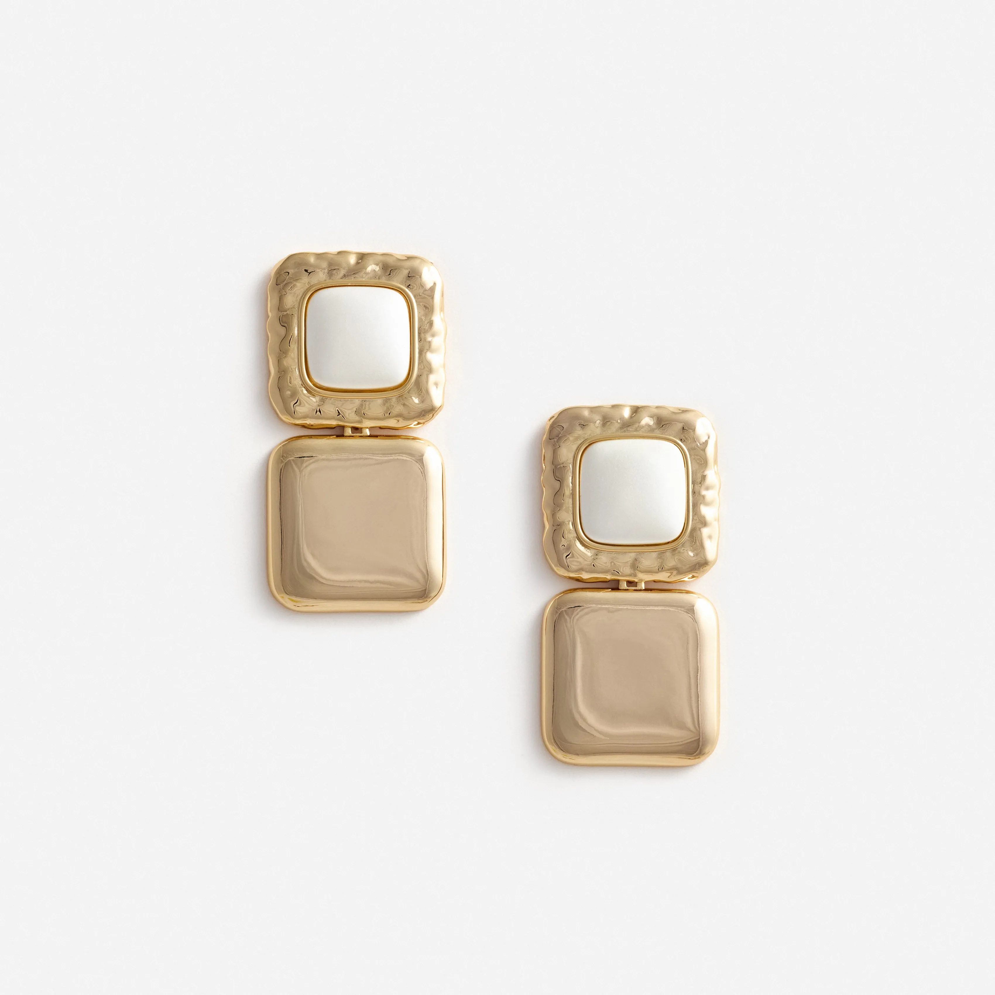 Mottled Gold Pearl Tiered Earrings Self Portrait