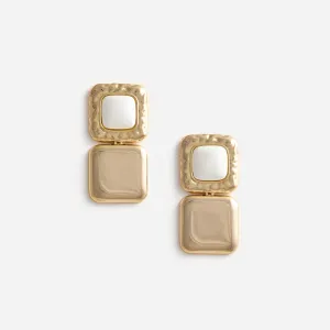Mottled Gold Pearl Tiered Earrings Self Portrait