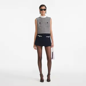 Navy Boucle Skort Self Portrait