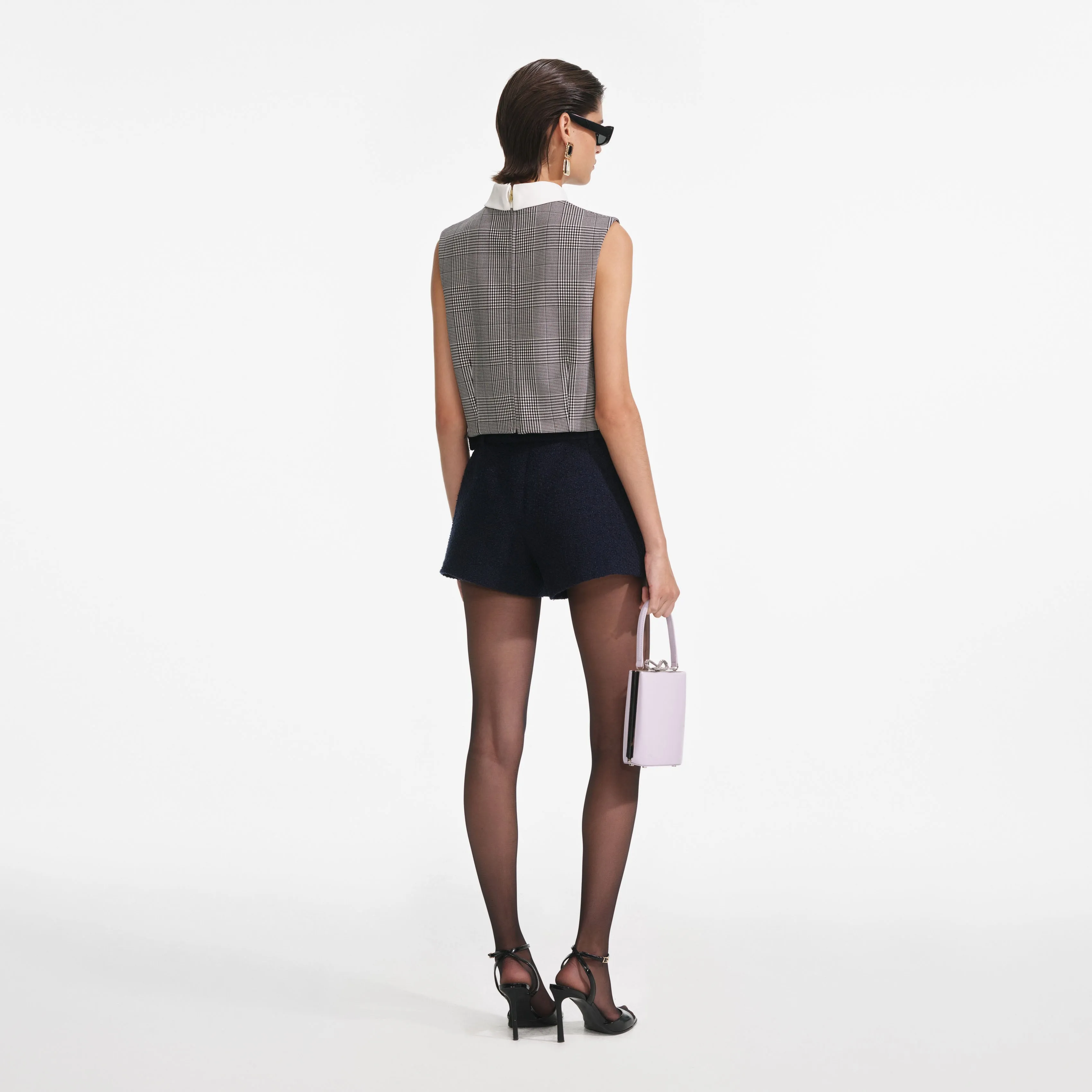 Navy Boucle Skort Self Portrait