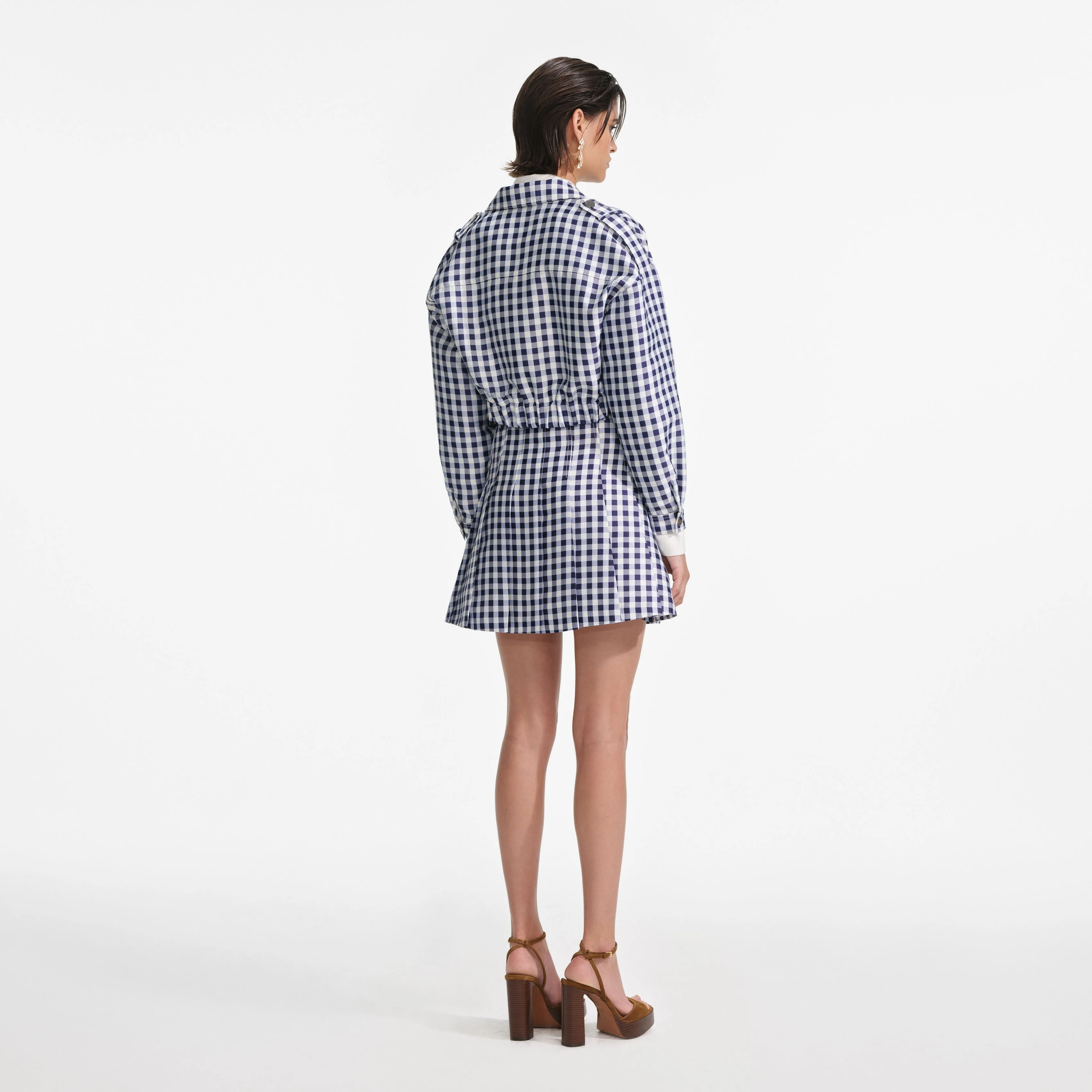 Navy Gingham Taffeta Jacket Self Portrait