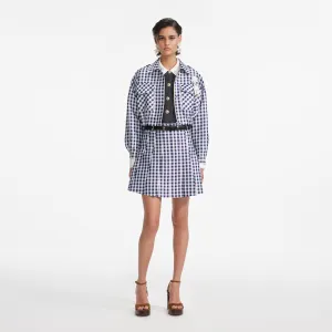 Navy Gingham Taffeta Jacket Self Portrait