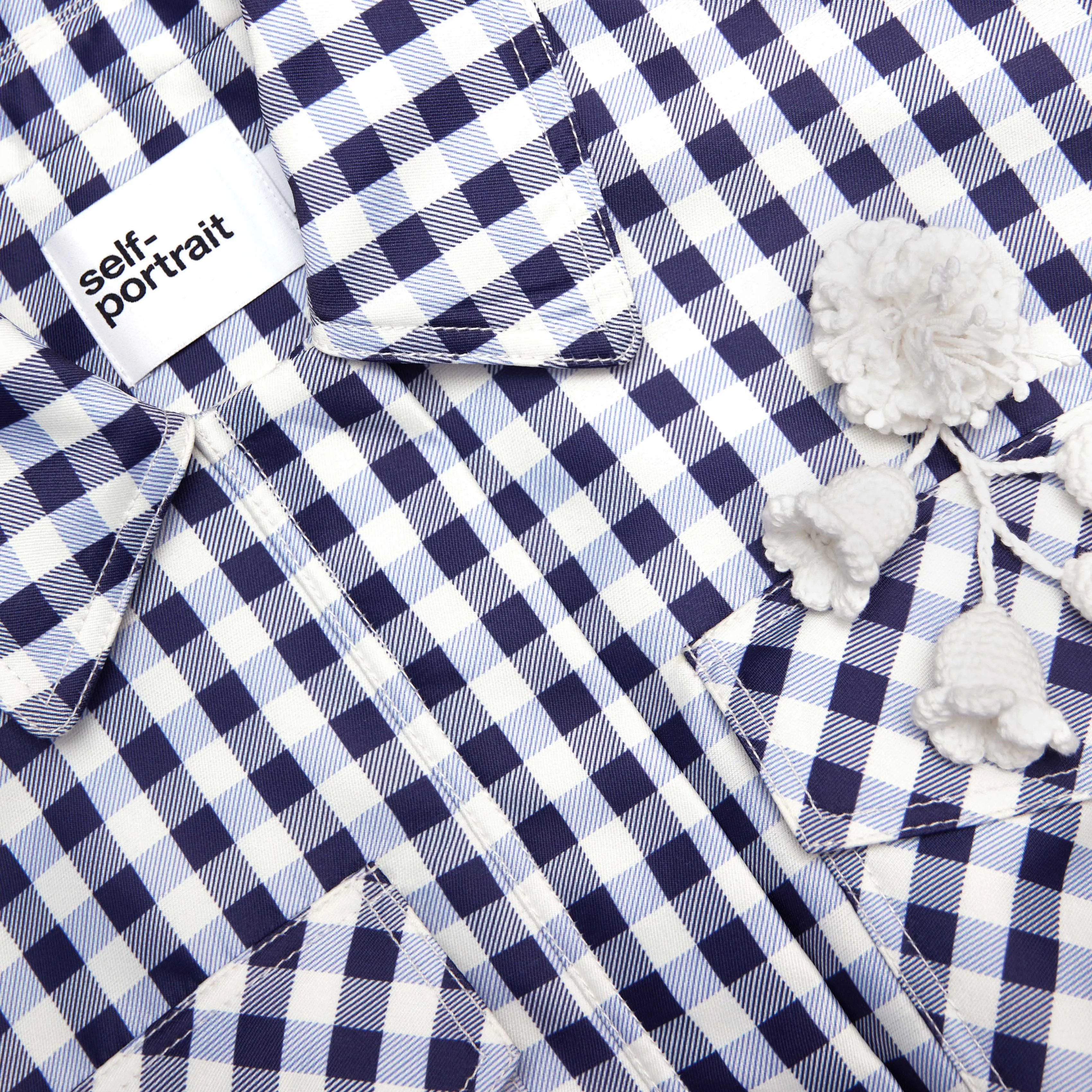 Navy Gingham Taffeta Jacket Self Portrait