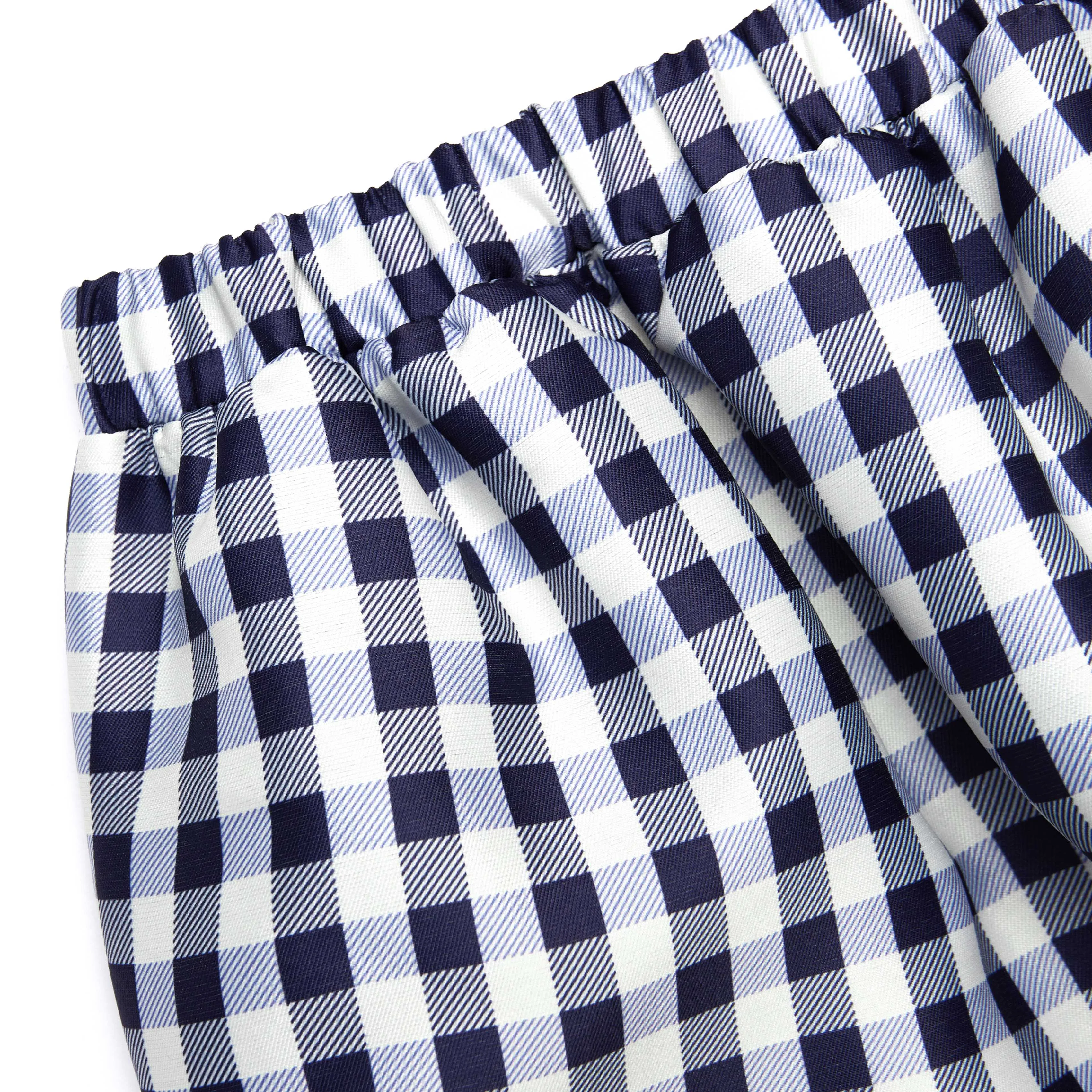 Navy Gingham Taffeta Mini Skirt Self Portrait
