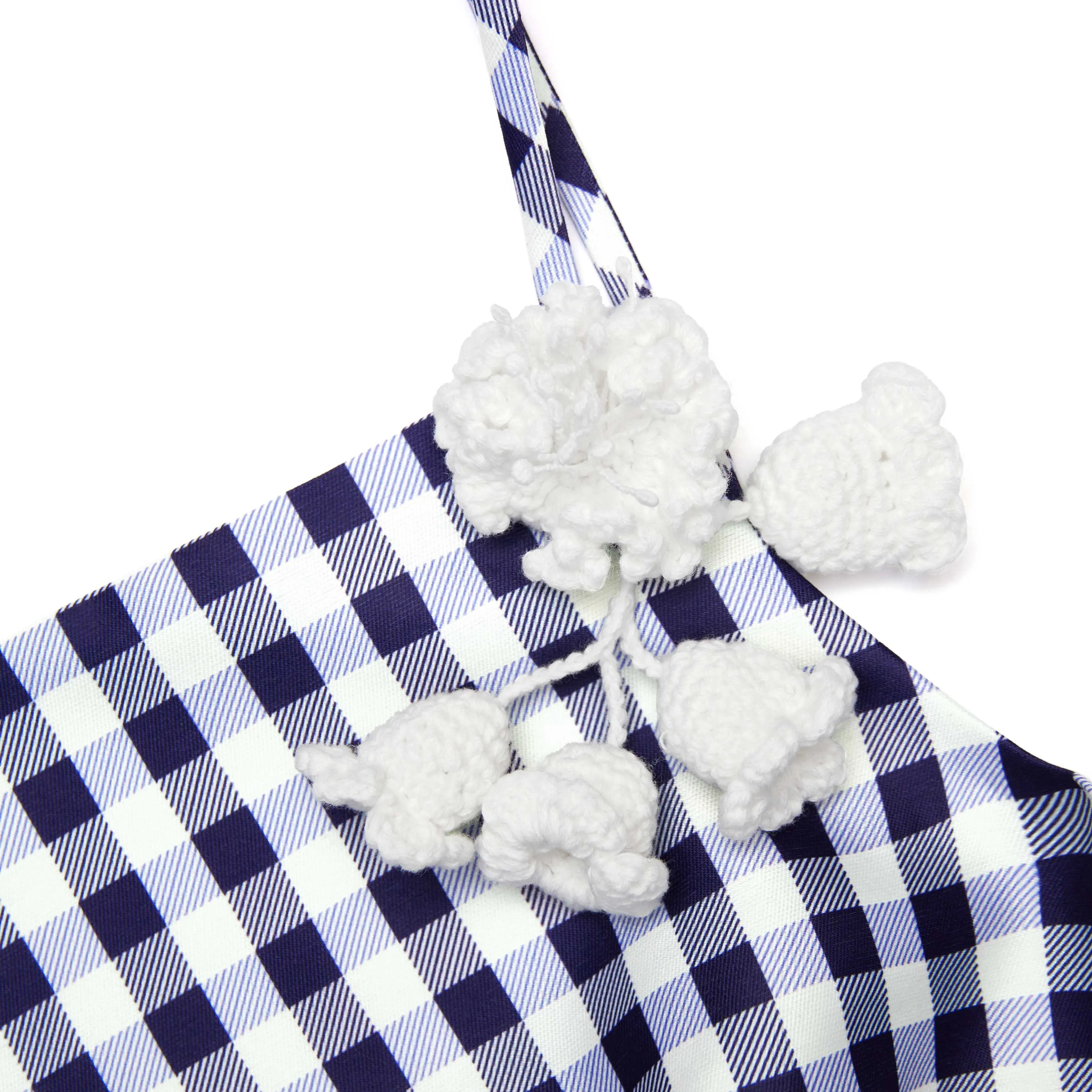 Navy Gingham Taffeta Top Self Portrait