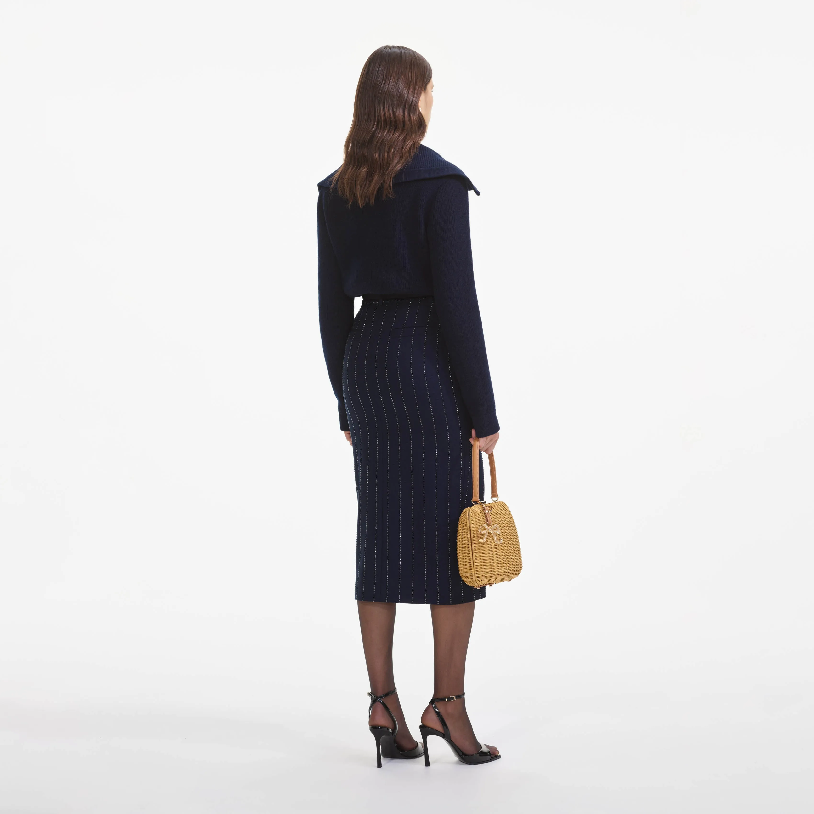 Navy Relaxed Fit Cardigan Self Portrait