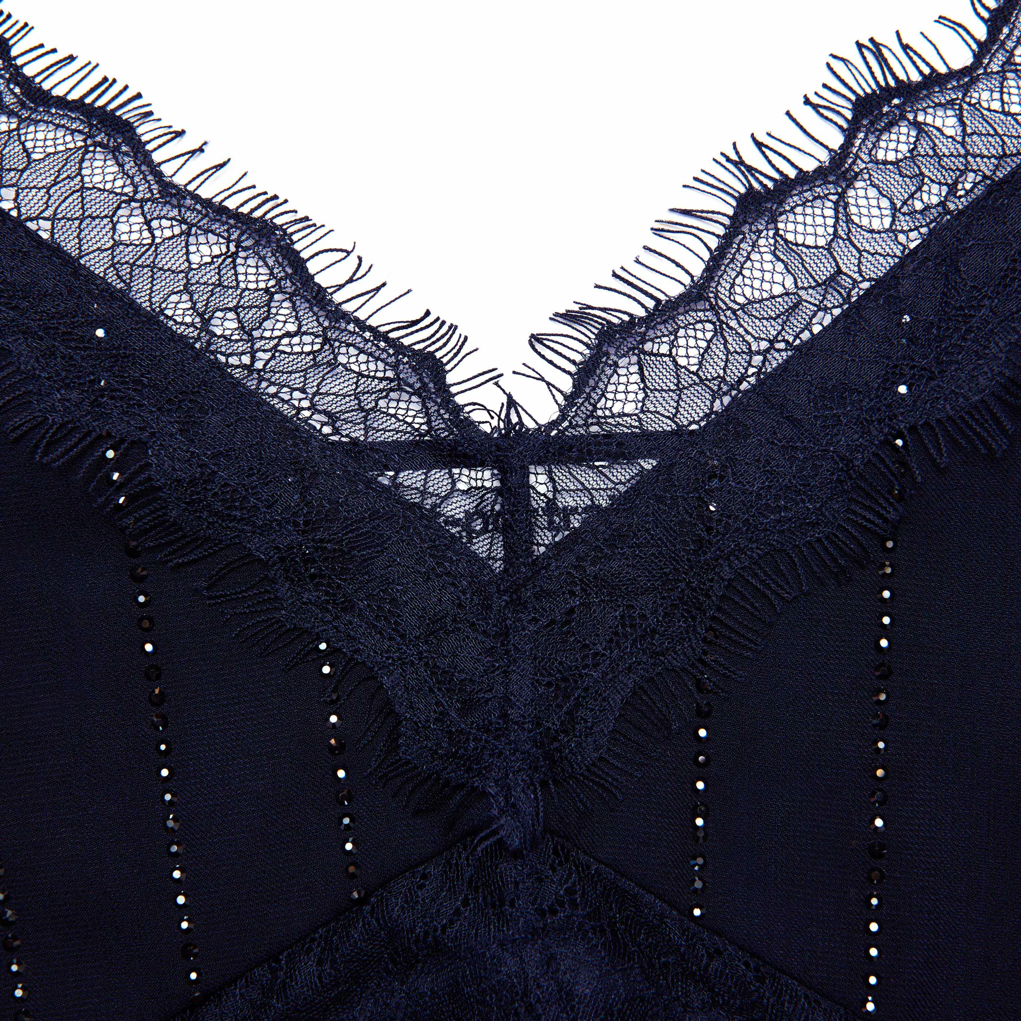 Navy Rhinestone Pinstripe Cami Top Self Portrait
