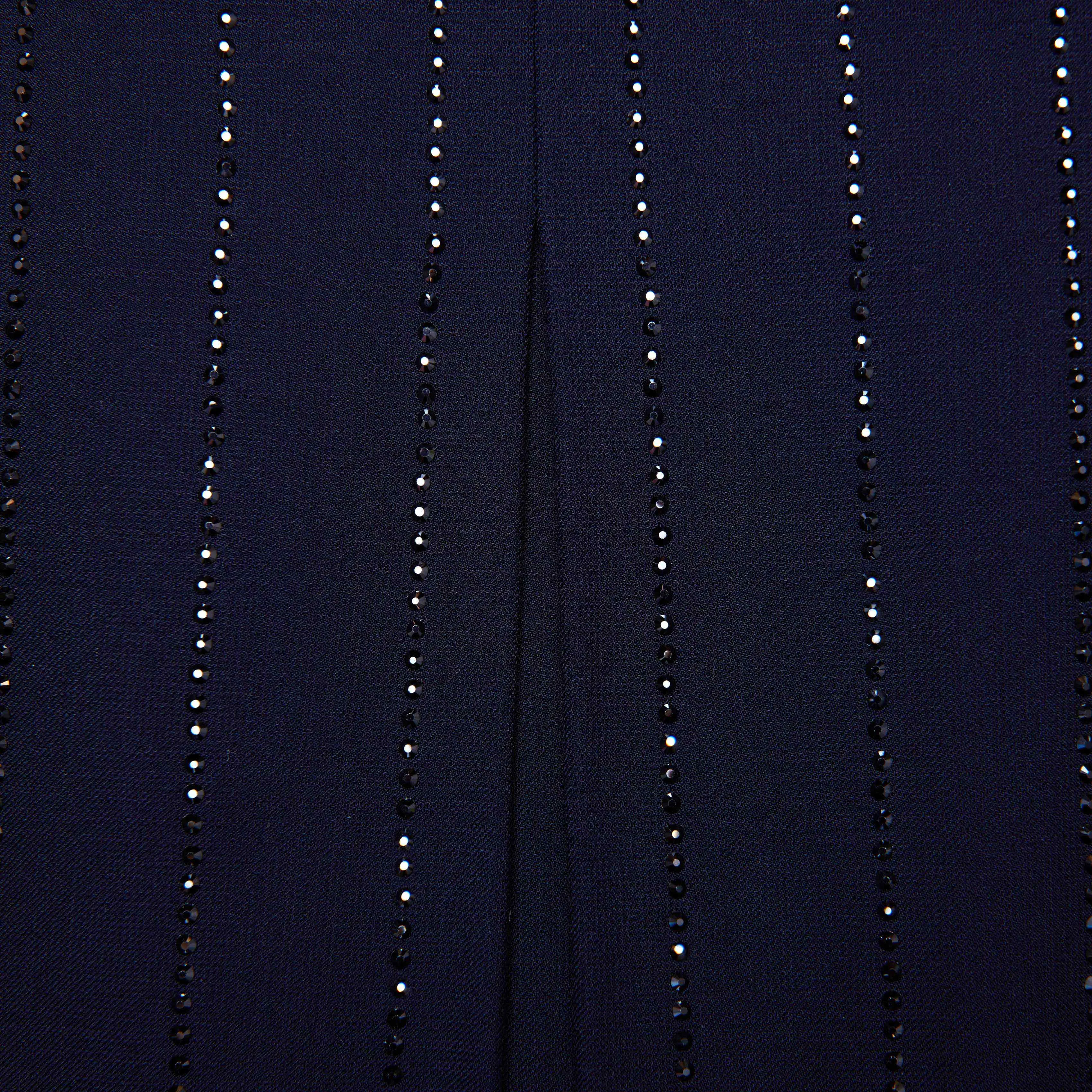 Navy Rhinestone Pinstripe Mini Skirt Self Portrait