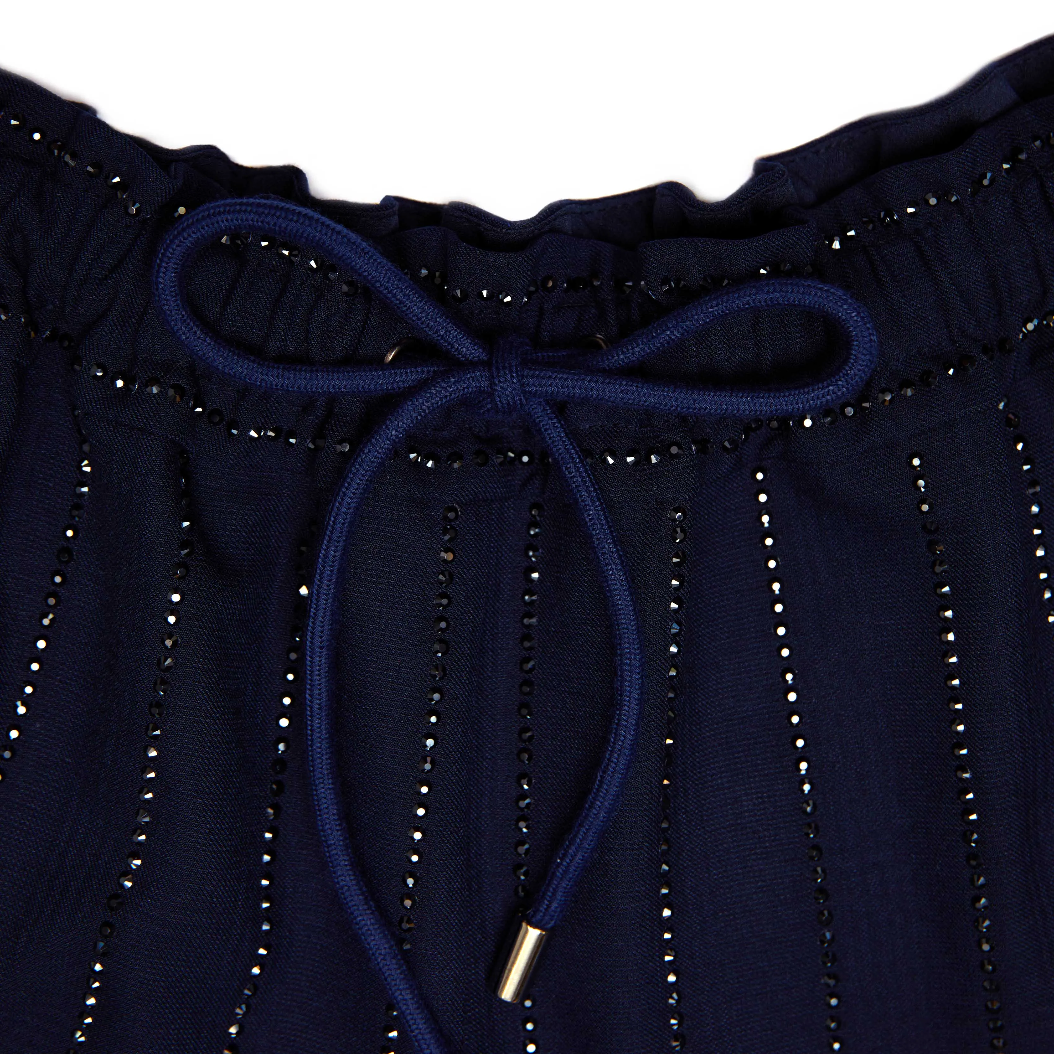 Navy Rhinestone Pinstripe Trousers Self Portrait
