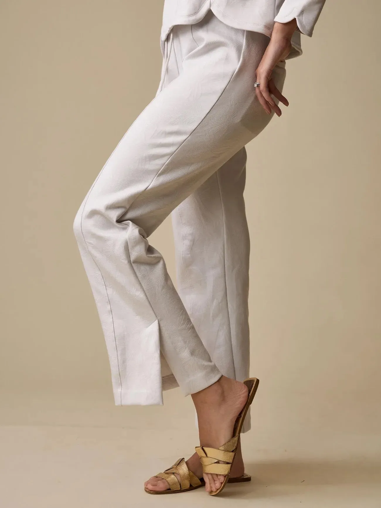 New A.Putnam Women's Santosa Pant - Embossed Cream MSP$130