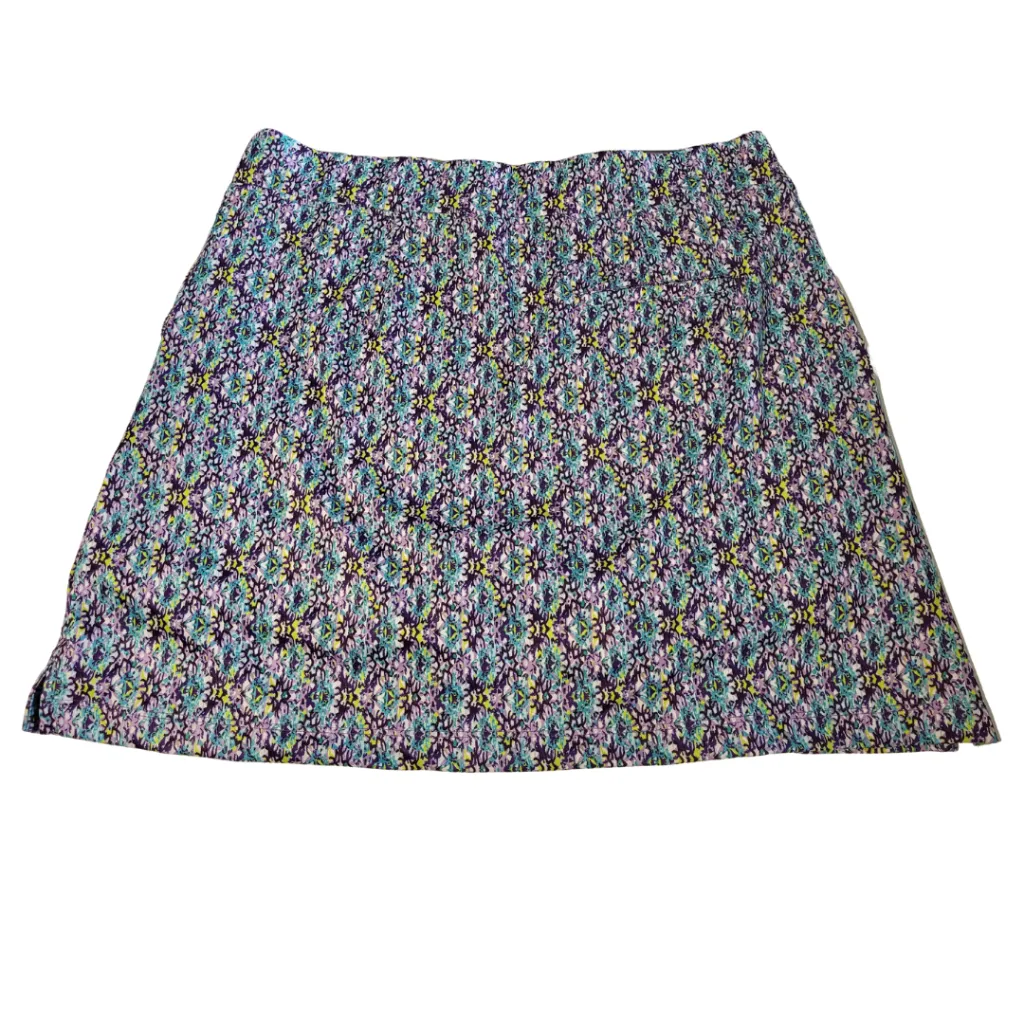 New Bermuda Sands Purple Print Pull-On Skort Size XL MSP$65