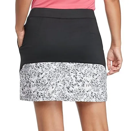 New Izod Black Pull-on Skort with Back Floral Details Size 10  MSP$64