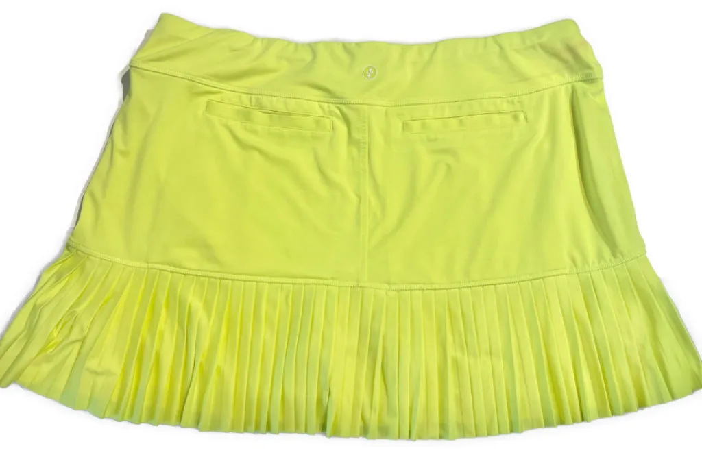 New Jofit Knife Pleat Golf Skort in Neon Yellow - Size XL. MSP$96