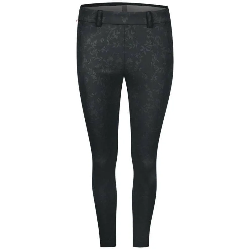 New Kjus Women's Black Ice Embossed 7/8 Golf Tregging Size L MSP$159