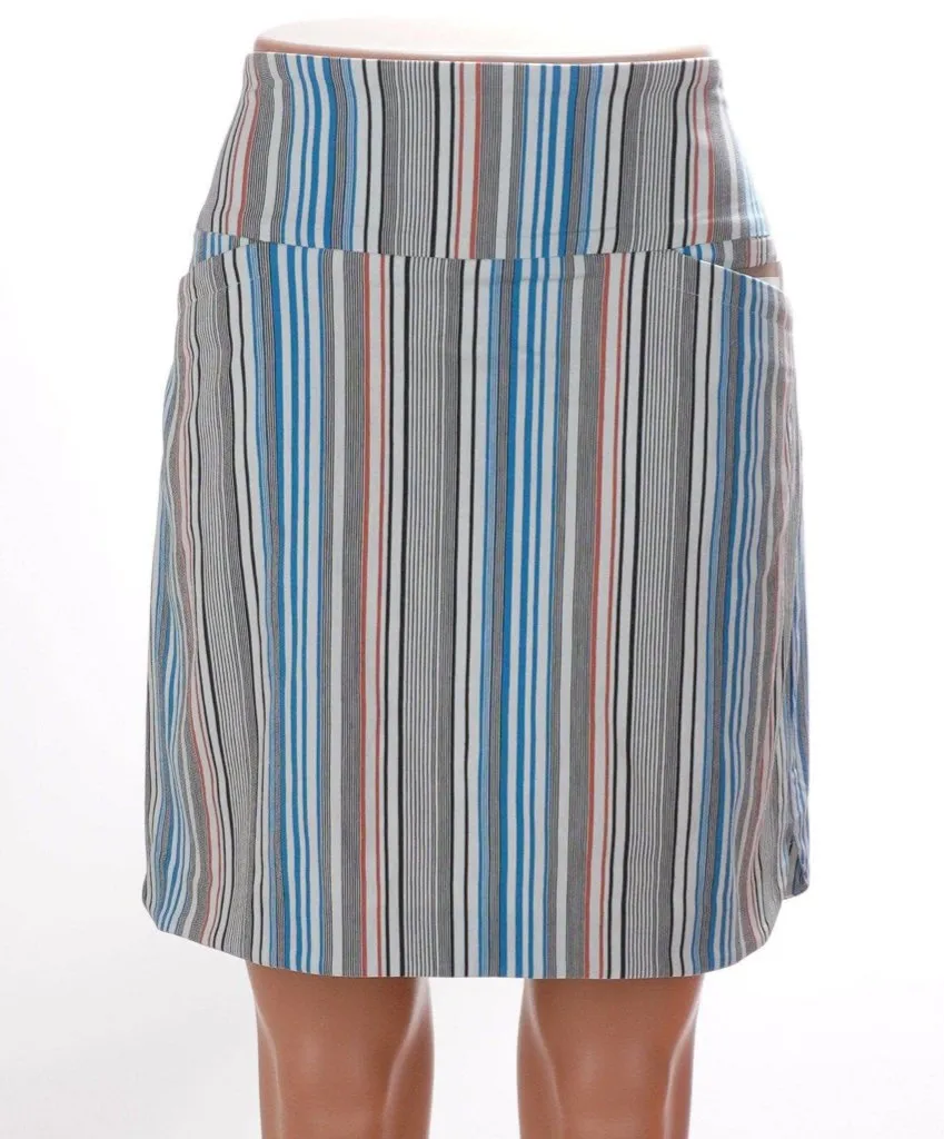 New Swing Control Multicolored Vertical Striped Golf Skort Size 6 MSP$130