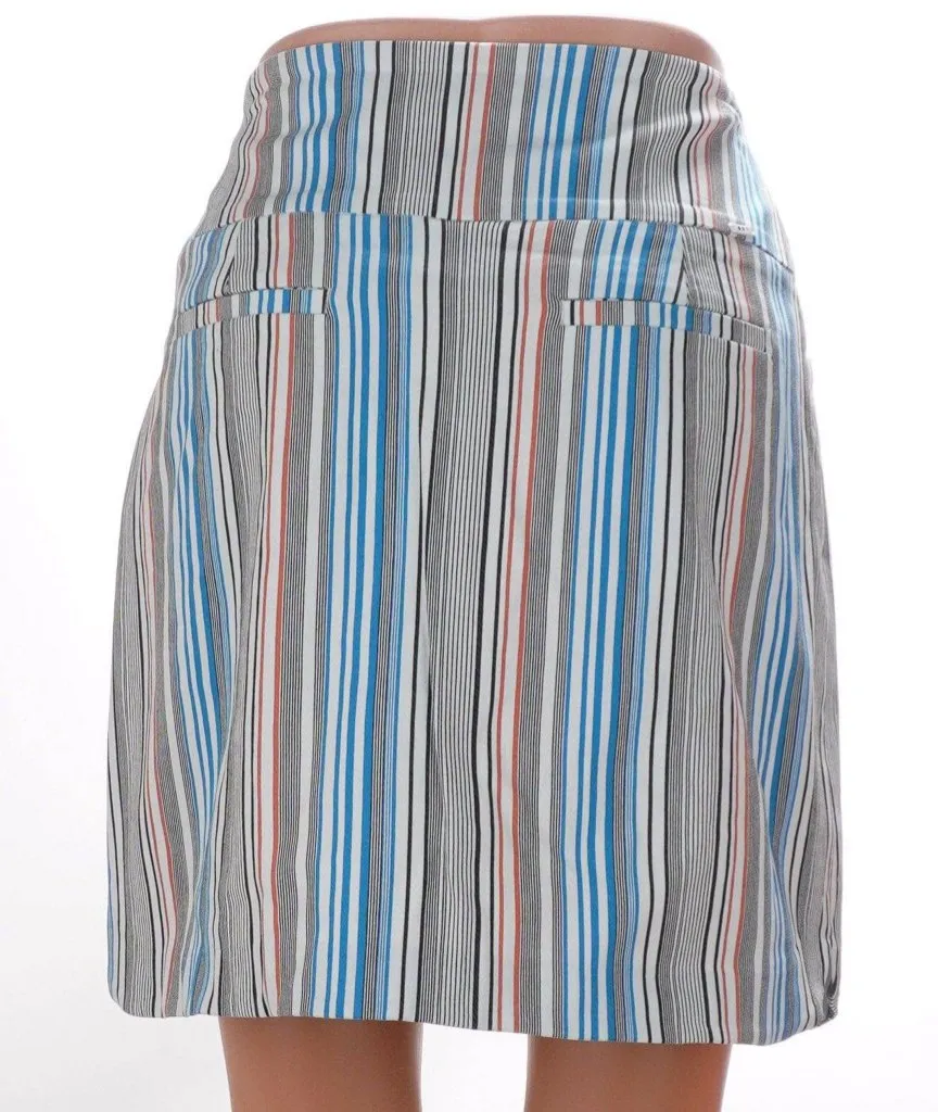 New Swing Control Multicolored Vertical Striped Golf Skort Size 6 MSP$130