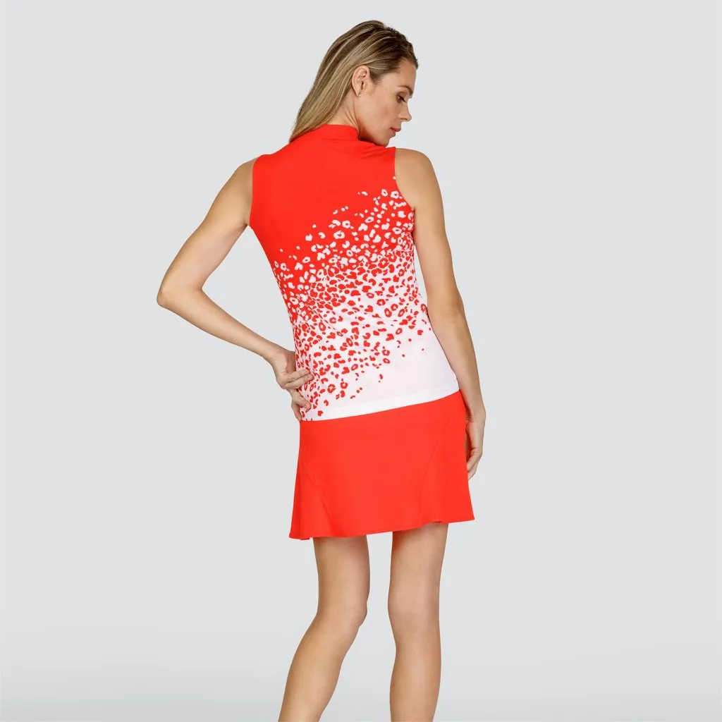 New Tail Ela Sleeveless Golf Top - Paprika/Wild Cheetah Size S MSP$92
