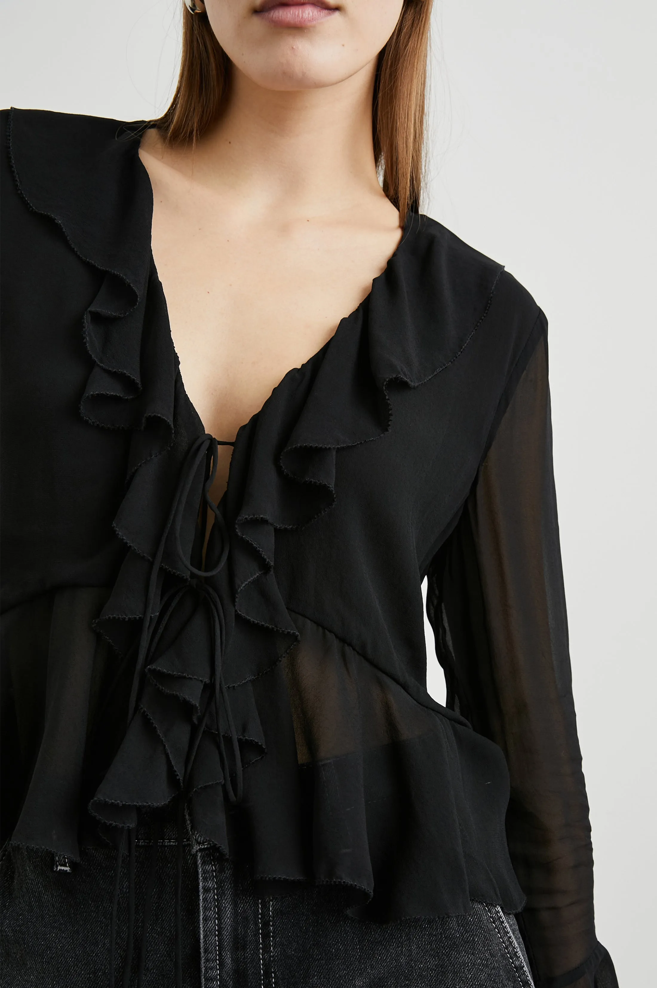 NICOLETTA TOP - BLACK Rails