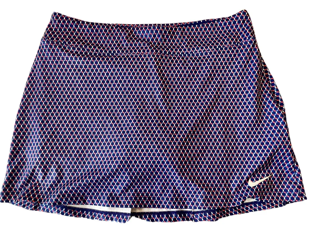 Nike Golf Navy Linked Rings Print Pleated Golf Skort Size M MSP$75