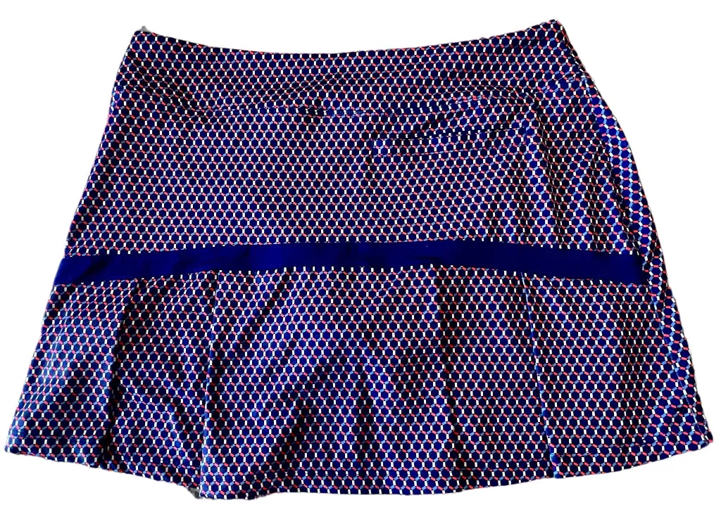 Nike Golf Navy Linked Rings Print Pleated Golf Skort Size M MSP$75