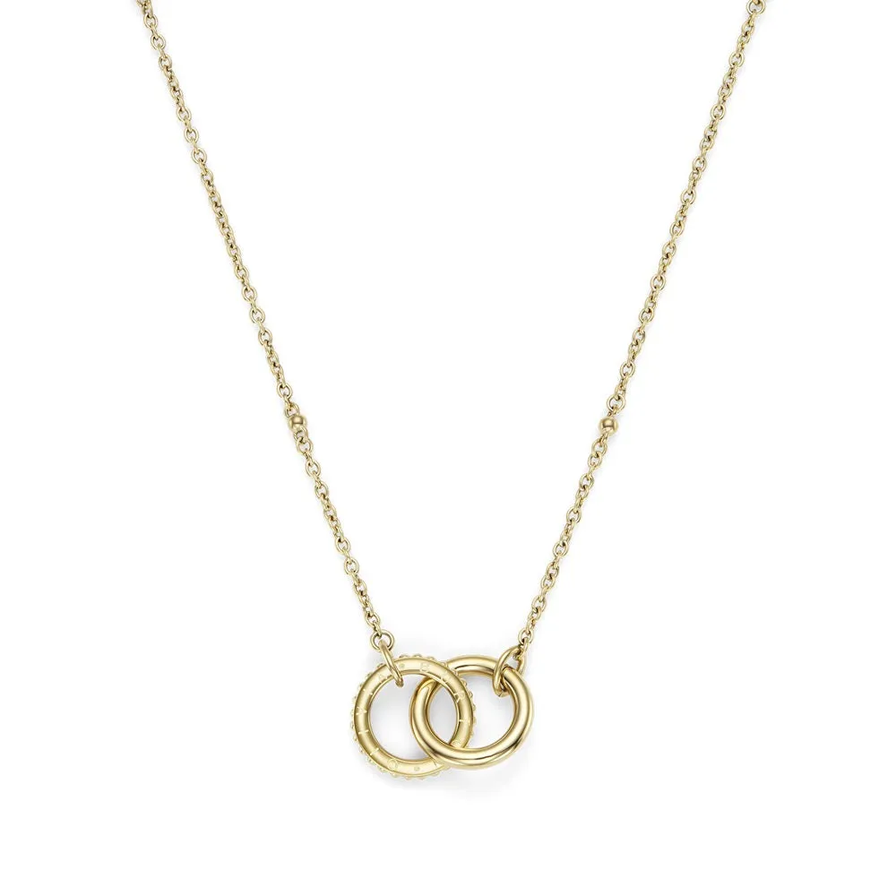 Olivia Burton Classic Amity Interlock Gold Plated Necklace 24100312