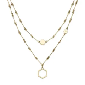 Olivia Burton Signature Honeycomb Double Chain Necklace 24100306