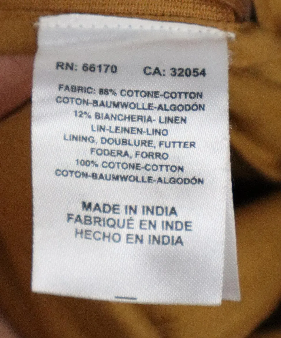Ollari Tan Embroidered Linen Pants sz 2