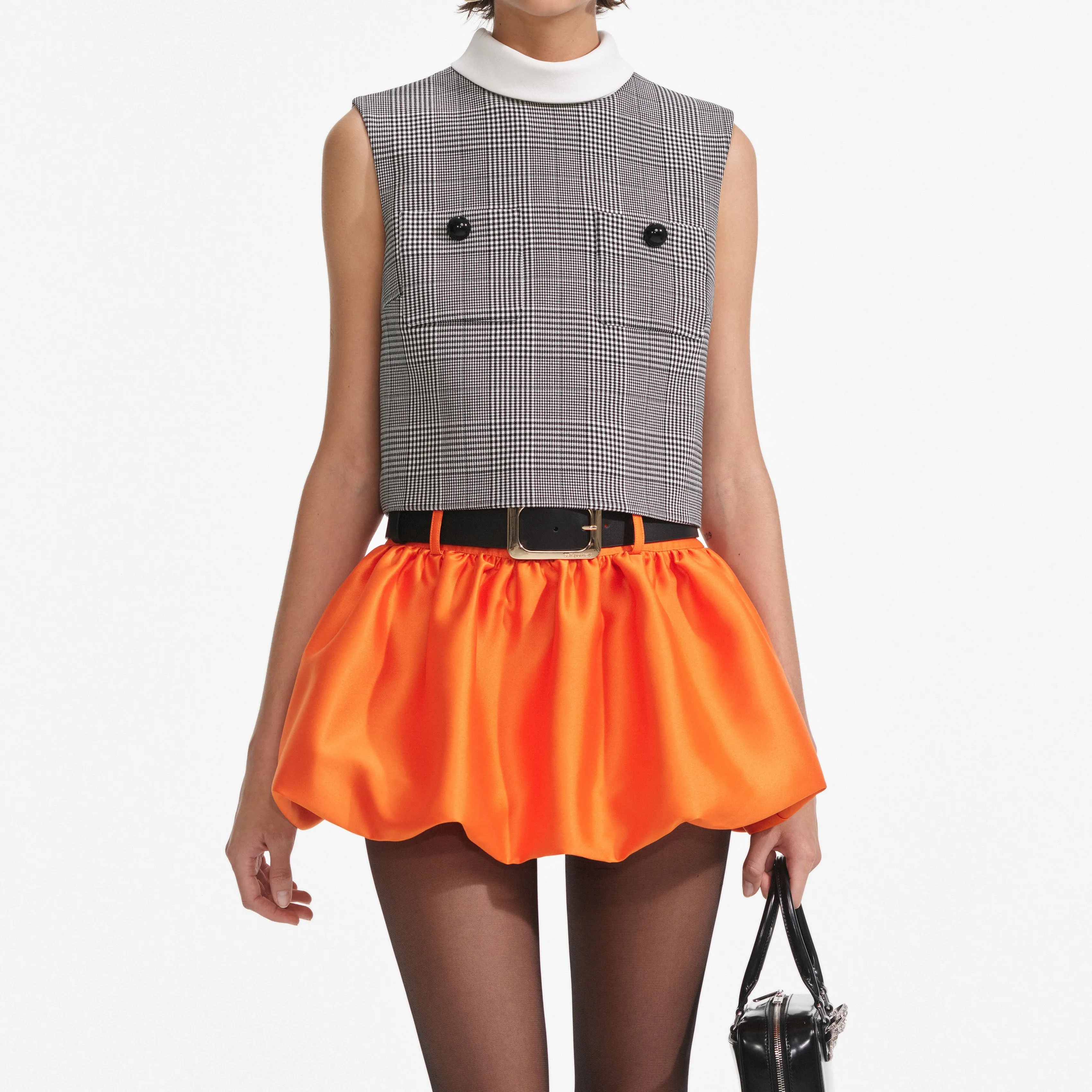 Orange Taffeta Skort Self Portrait