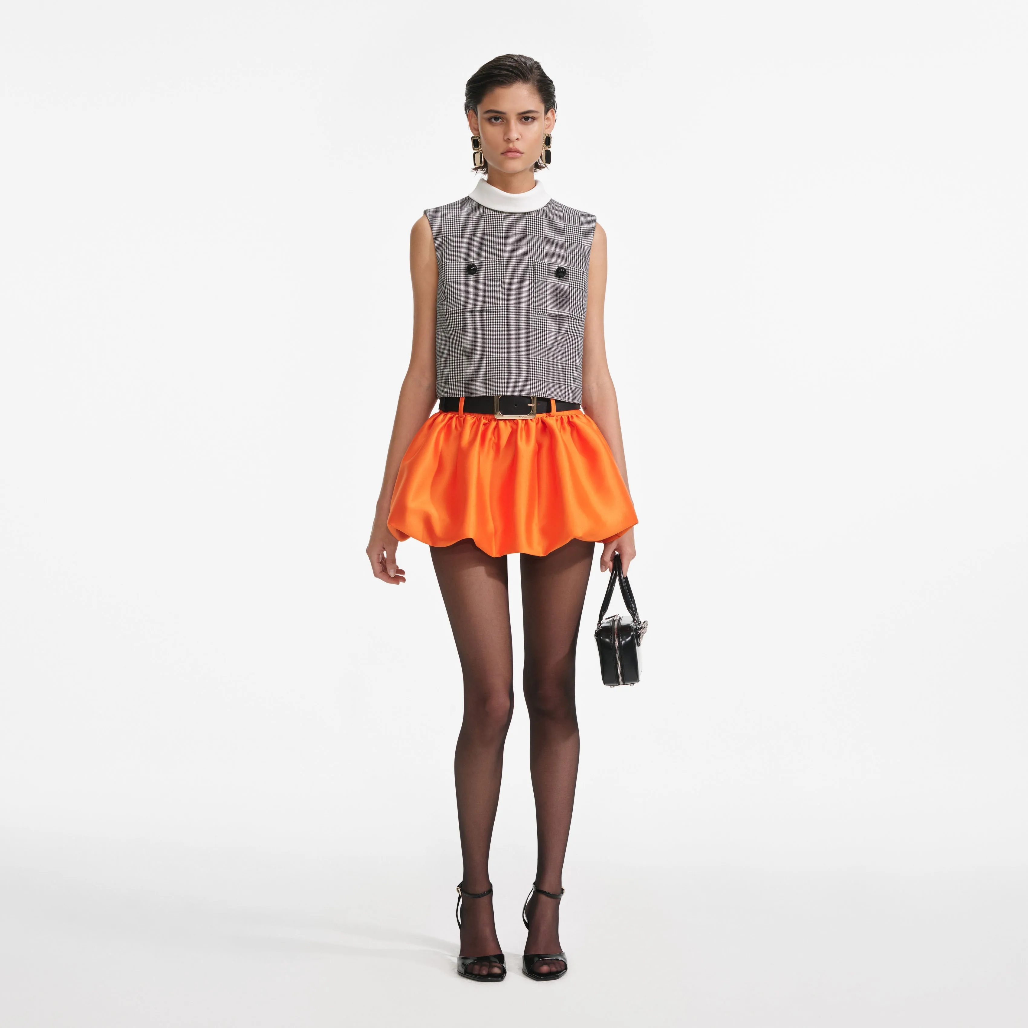Orange Taffeta Skort Self Portrait