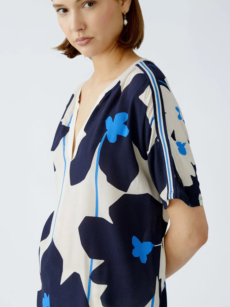Oui Blouse Light Stone & Blue