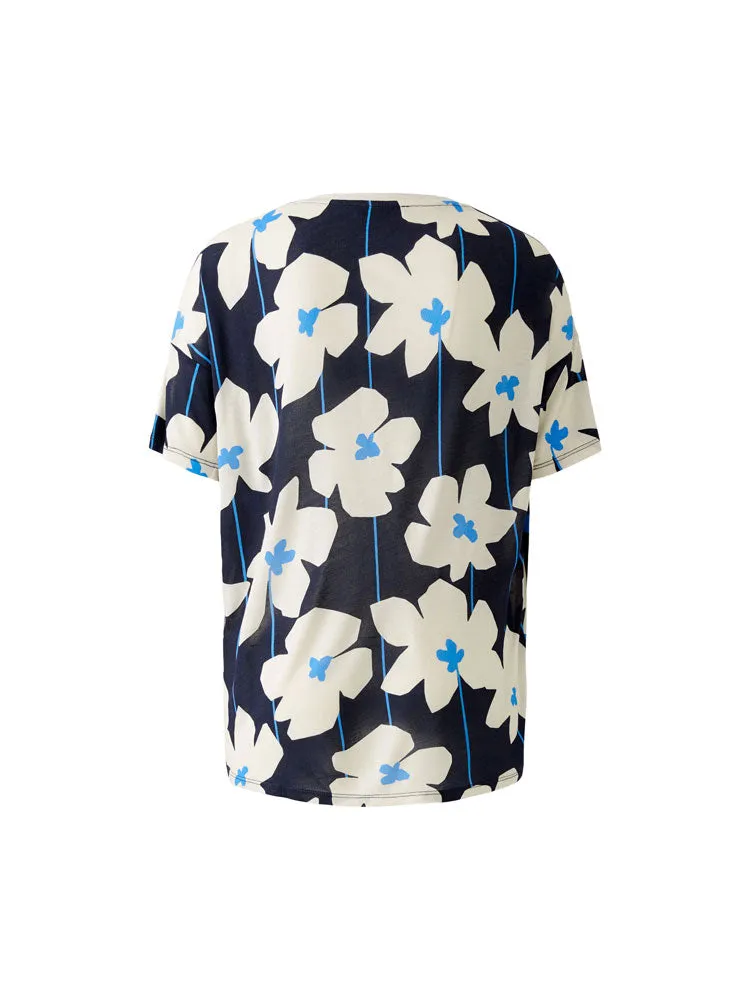 Oui Blouse Light Stone & Blue