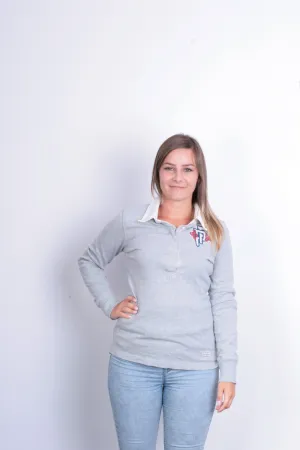 Peak Performance Womens S Polo Shirt Grey Cotton Long Sleeve