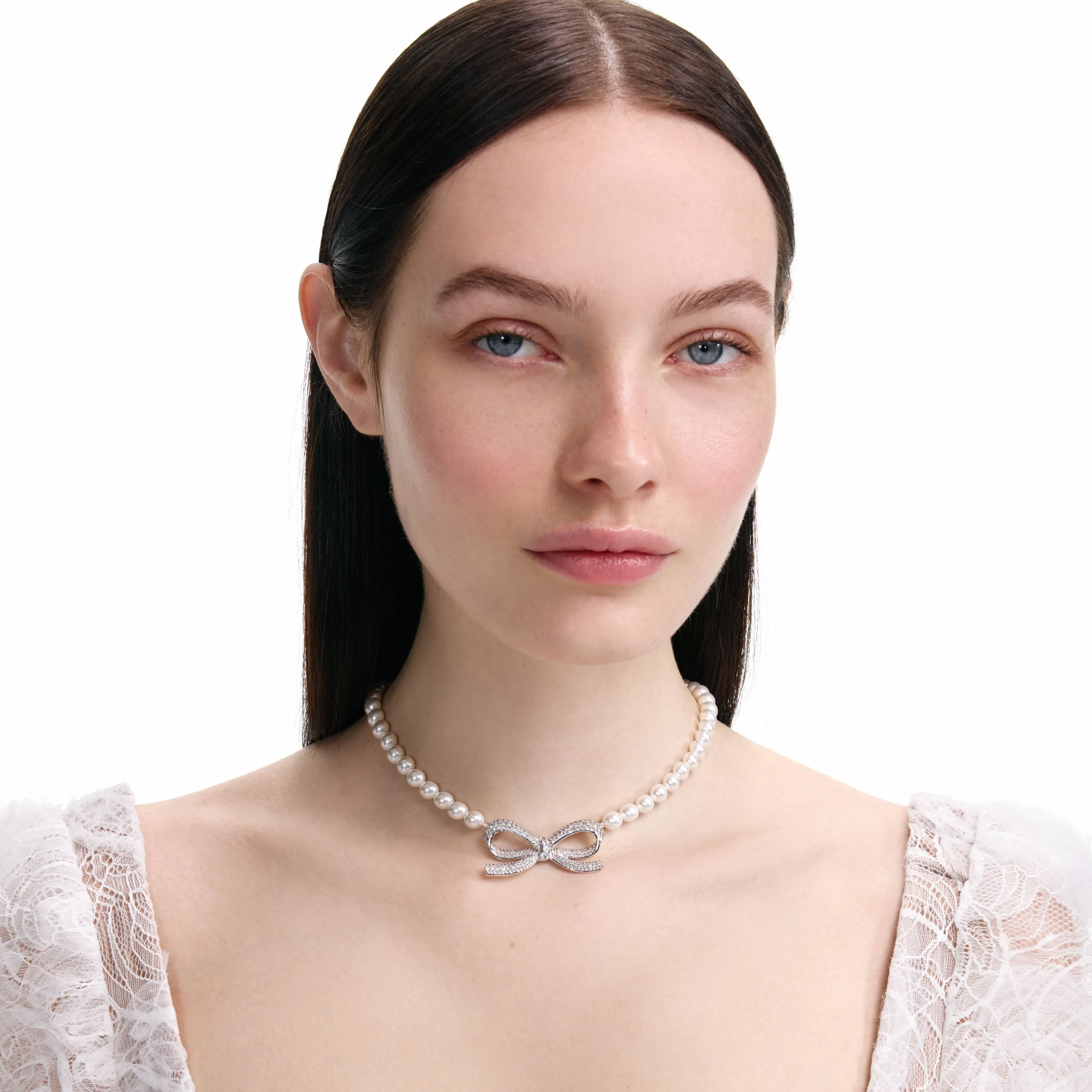 Pearl Bow Necklace Self Portrait