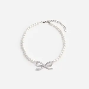 Pearl Bow Necklace Self Portrait