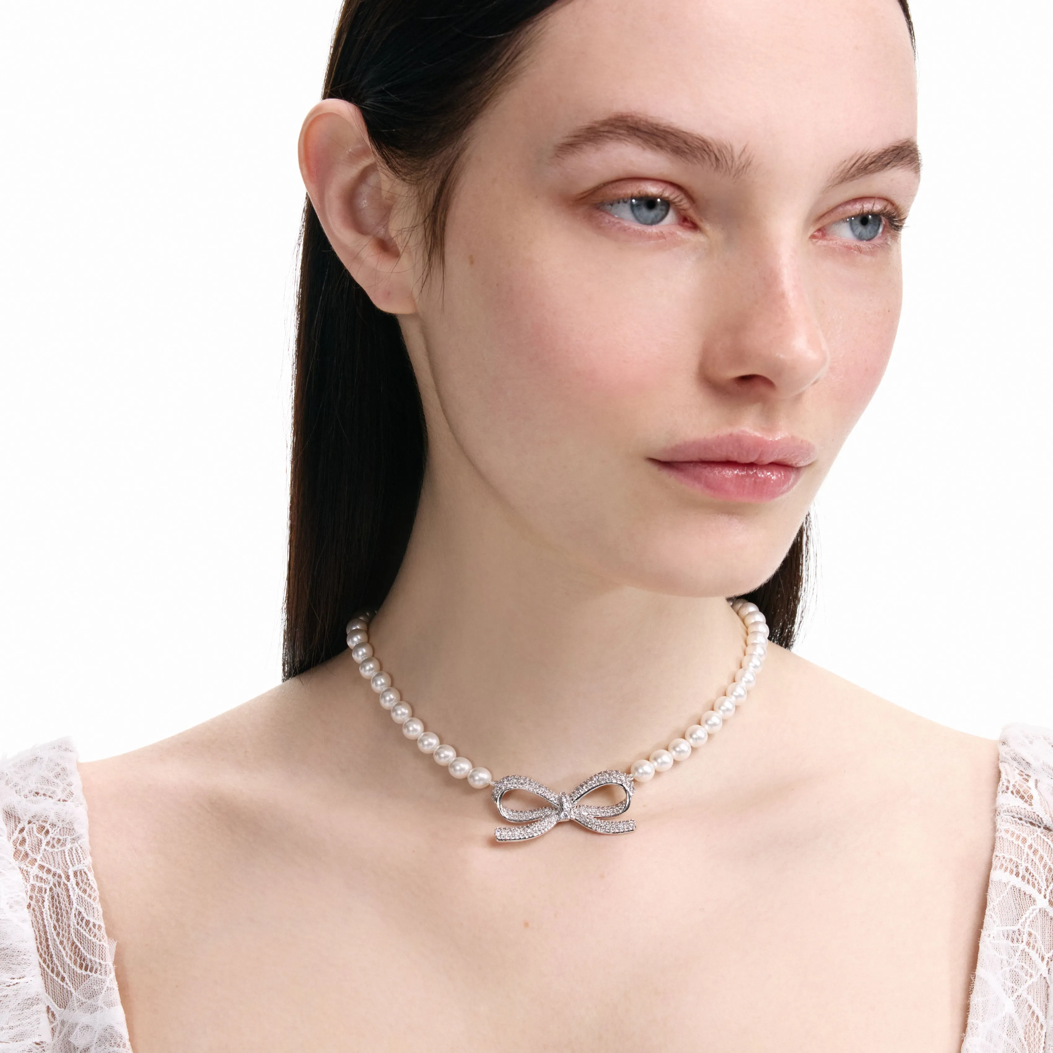 Pearl Bow Necklace Self Portrait