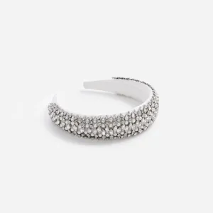 Pearl Crystal Satin Headband Self Portrait