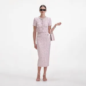 Pink Boucle Pearl Top Self Portrait