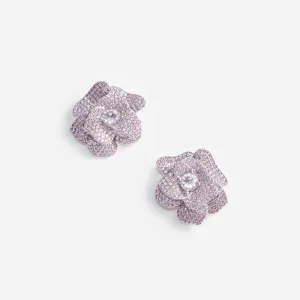Pink Crystal Flower Earrings Self Portrait