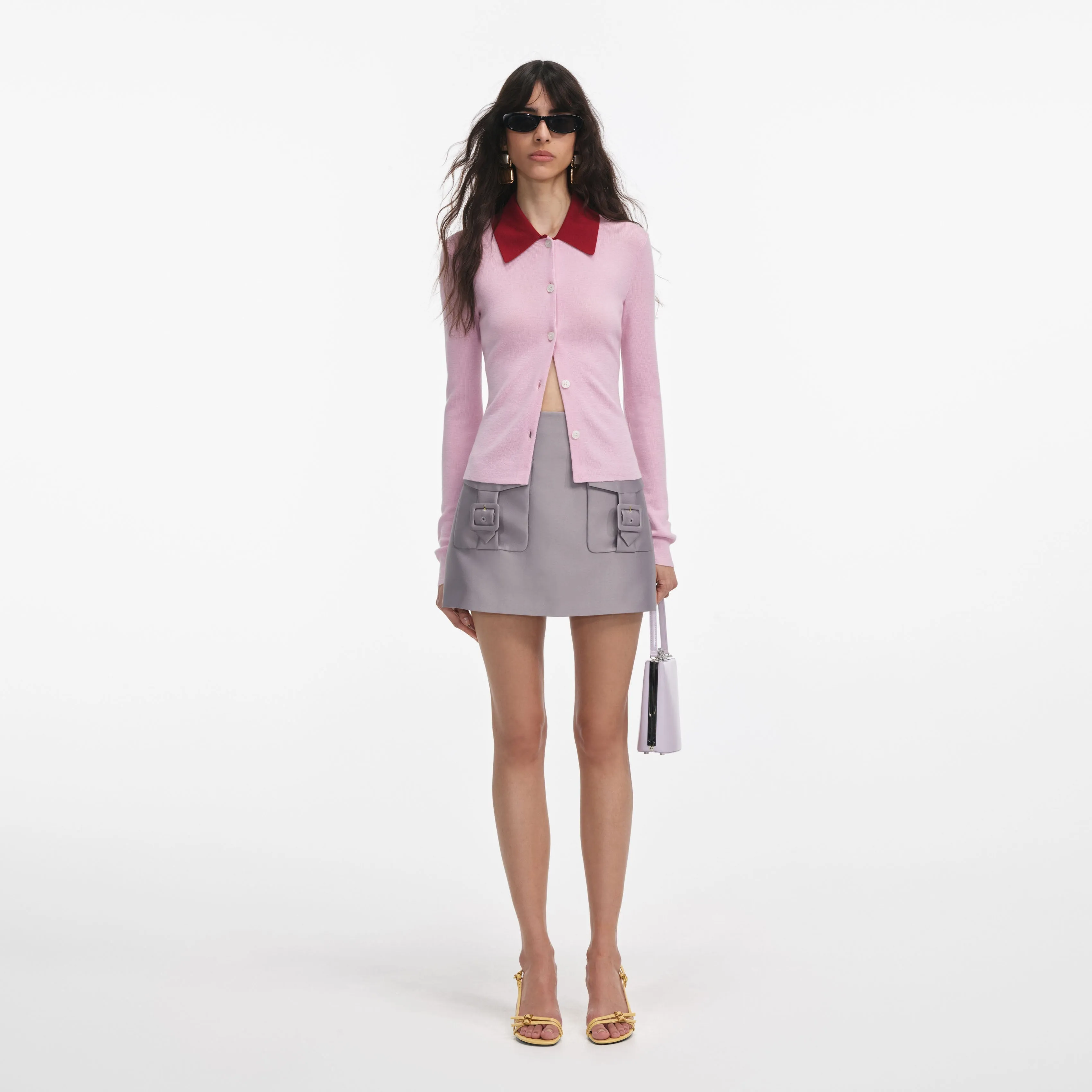 Pink Merino Wool Cardigan Self Portrait