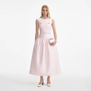 Pink Taffeta Midi Dress Self Portrait