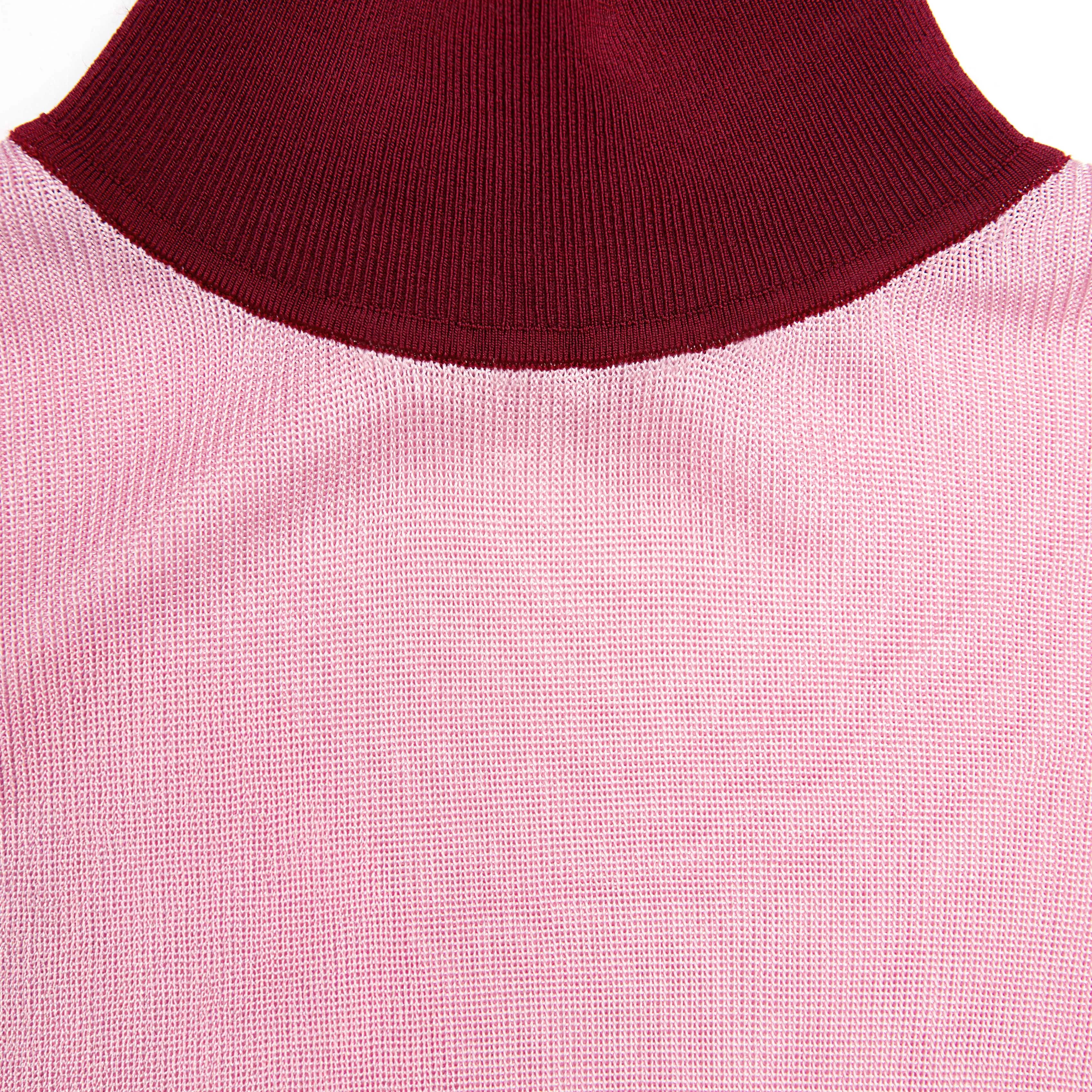 Pink Viscose Knit Short Sleeve Top Self Portrait