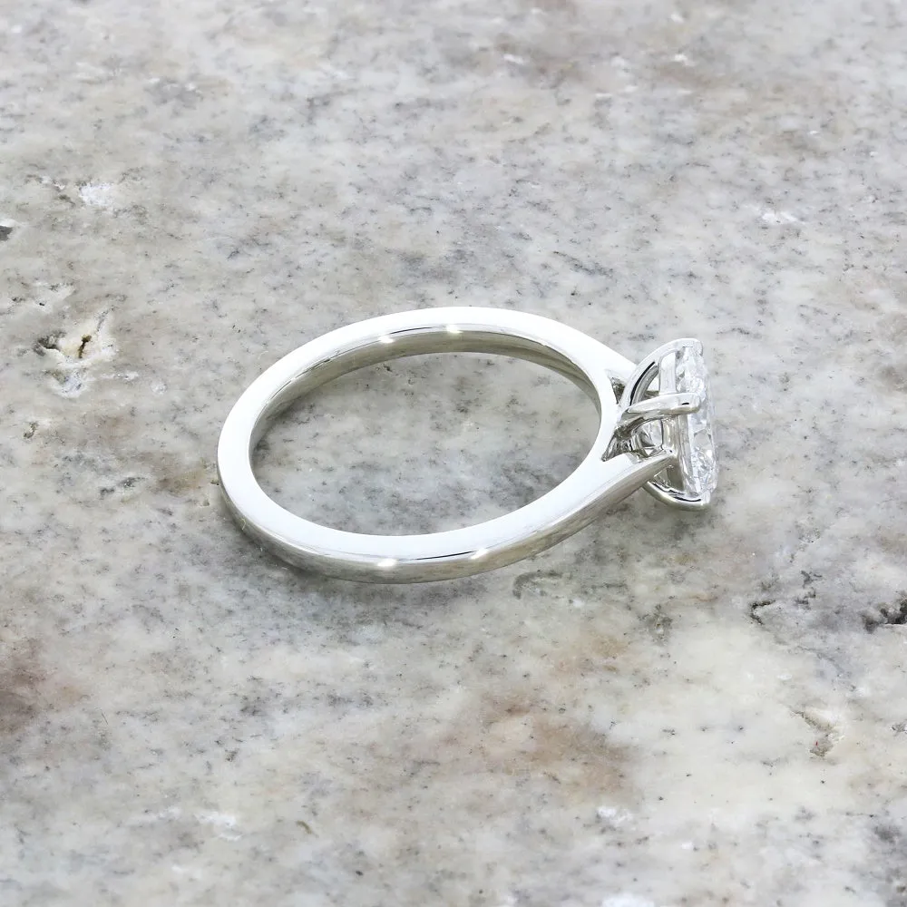 Platinum 1.00ct Oval Brilliant Cut Lab Grown Diamond Solitaire Ring D VS1