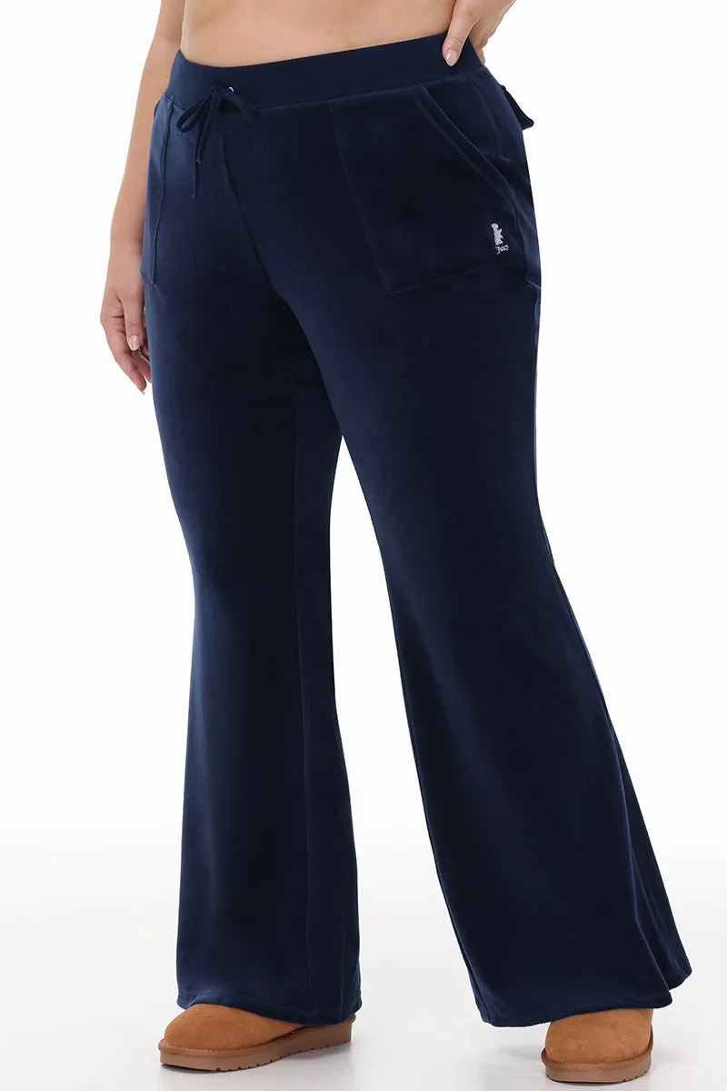 Plus-Size Hollywood Scottie Snap Pocket Cotton Velour Track Pants Juicy Couture
