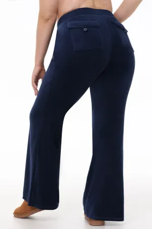Plus-Size Hollywood Scottie Snap Pocket Cotton Velour Track Pants Juicy Couture