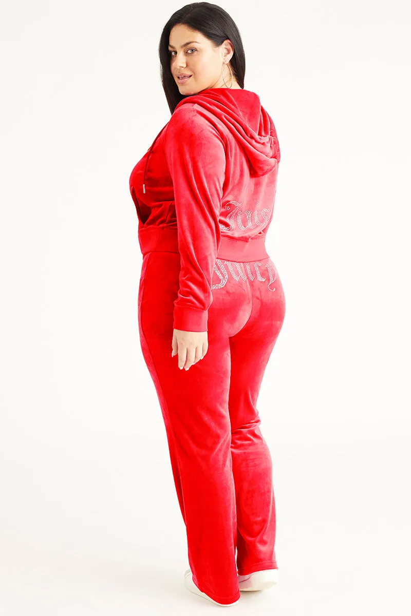 Plus-Size OG Big Bling Velour Track Pants Juicy Couture