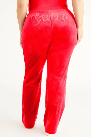 Plus-Size OG Big Bling Velour Track Pants Juicy Couture