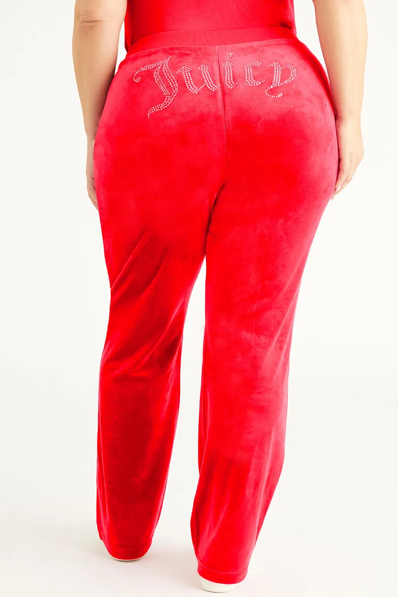 Plus-Size OG Big Bling Velour Track Pants Juicy Couture