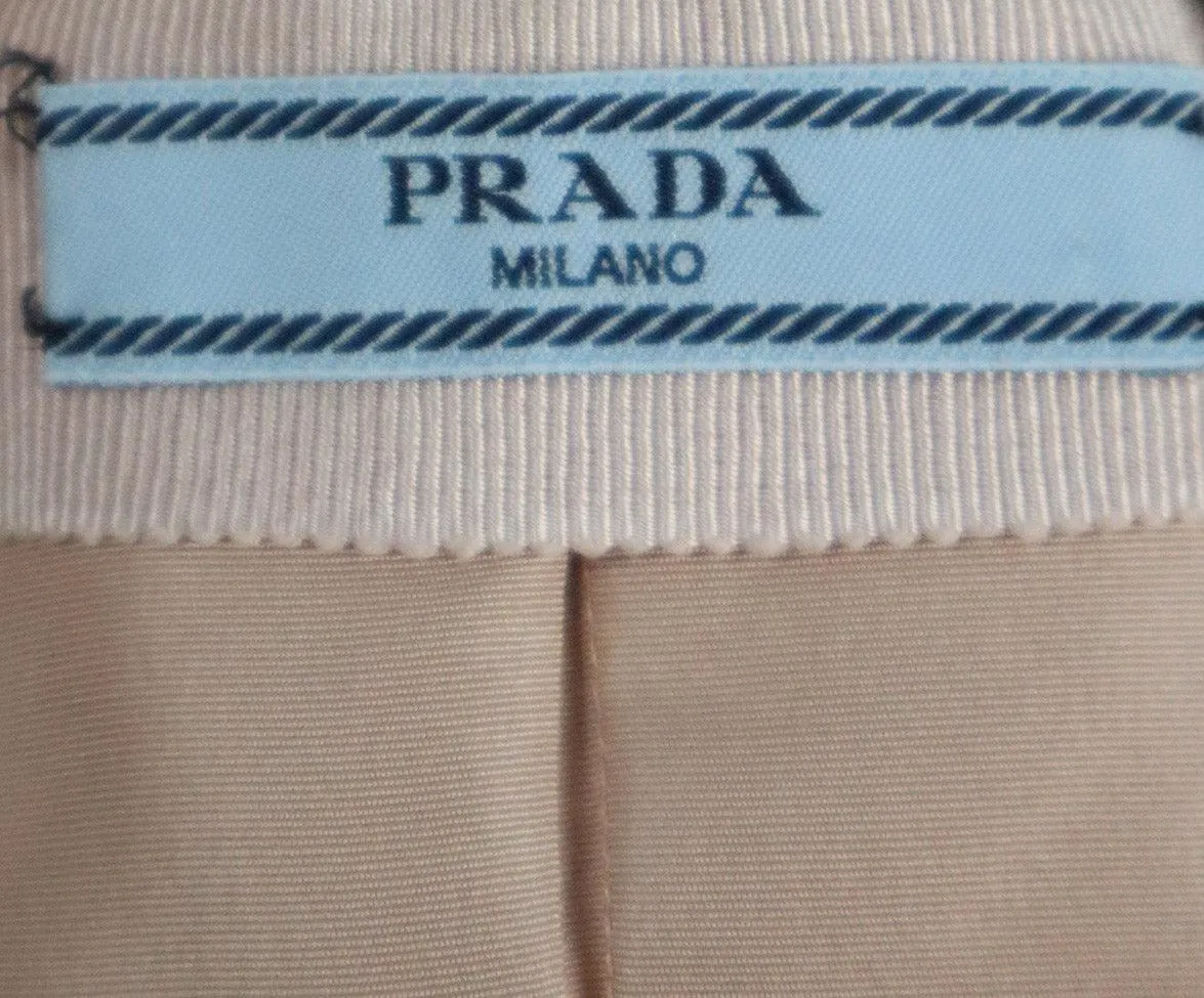 Prada Pink & Beige Trim Silk Skirt sz 6
