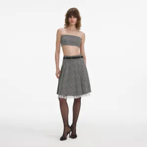 Prince Of Wales Check Bandeau Top Self Portrait