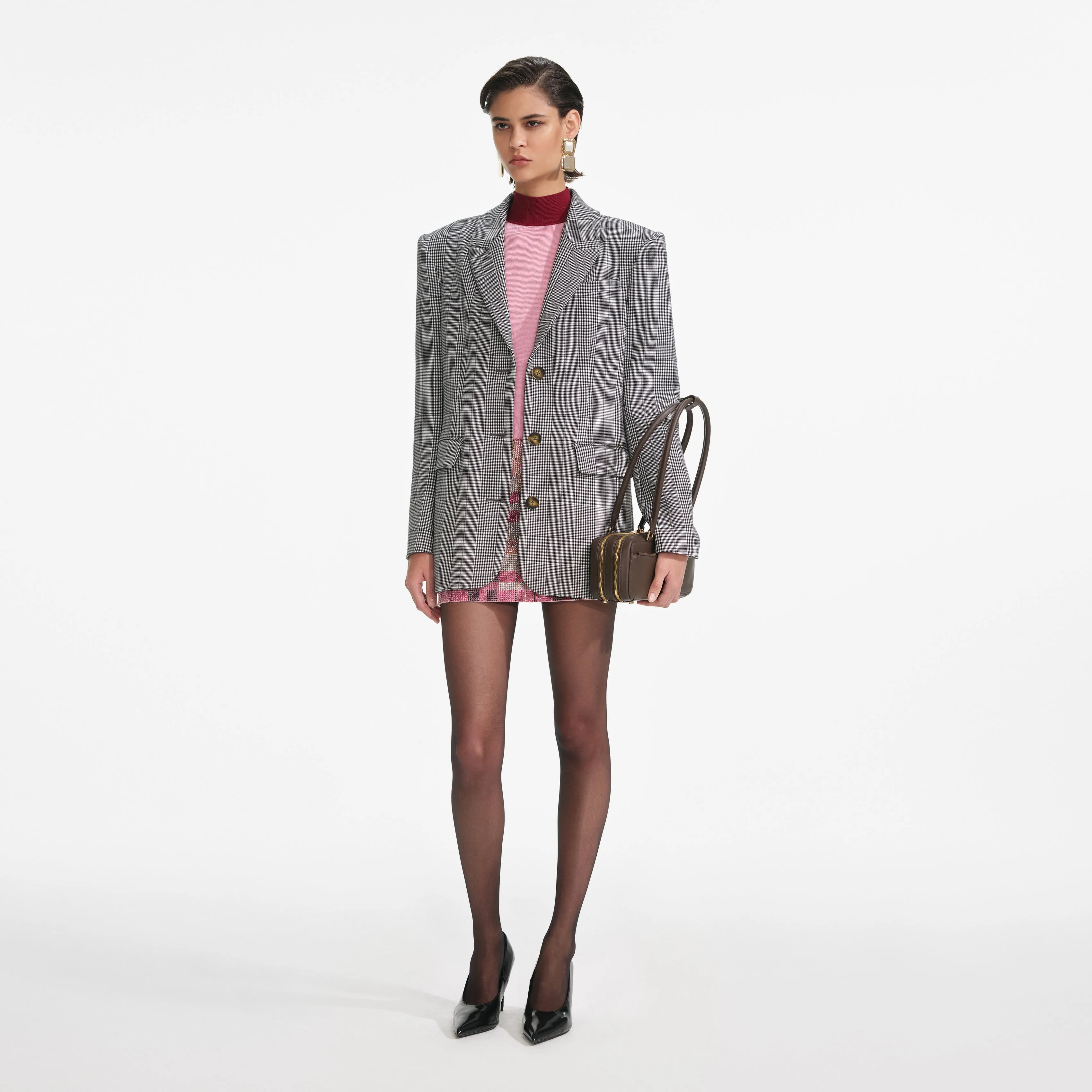 Prince Of Wales Check Blazer Self Portrait